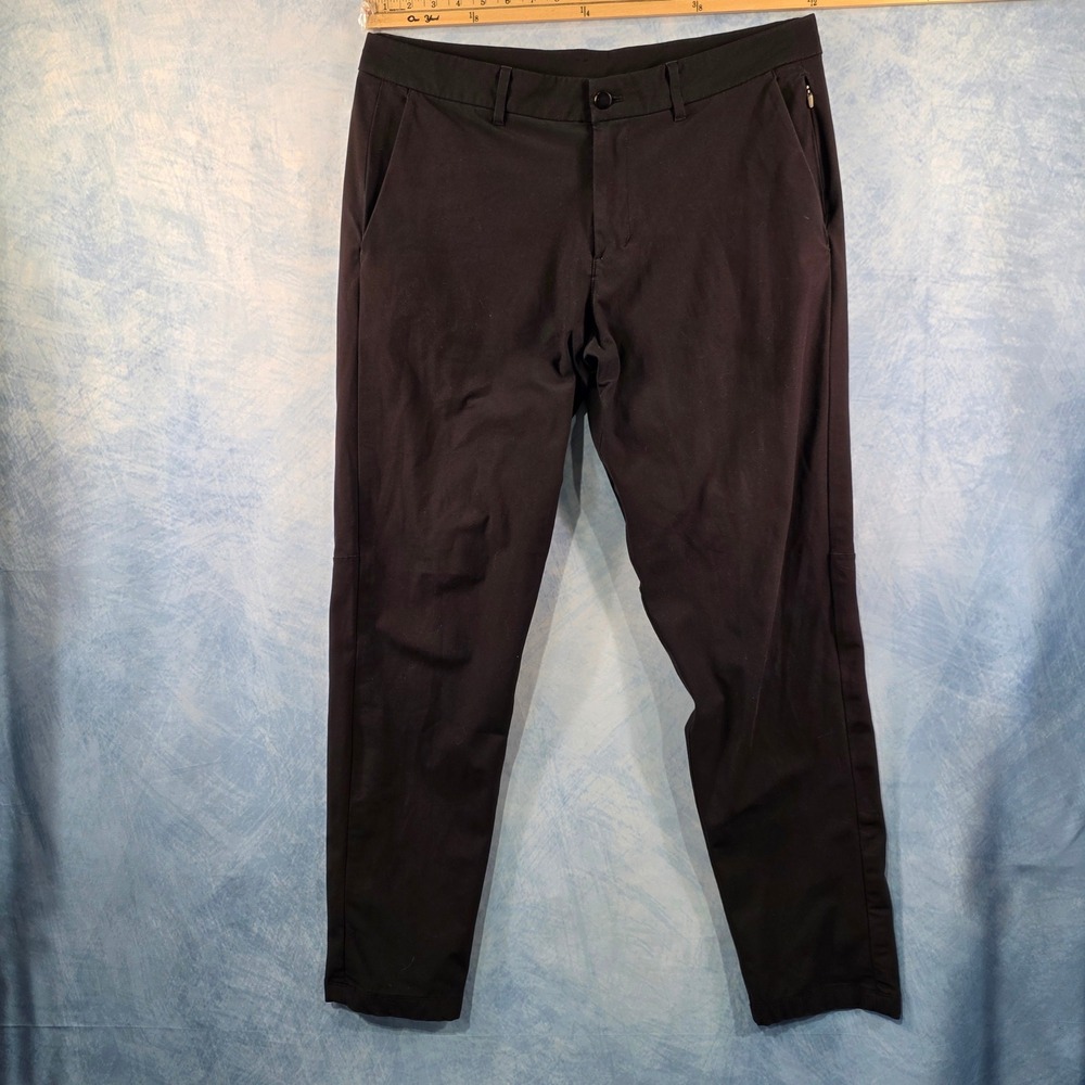 Lululemon Commission Pant Slim Warpstreme Black Mens Size 36 x 29 Trousers